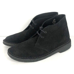 CLARKS‎ ORIGINALS STEED Suede Desert Chukka Bootie Sz 7 / 37.5 Black Short Boots